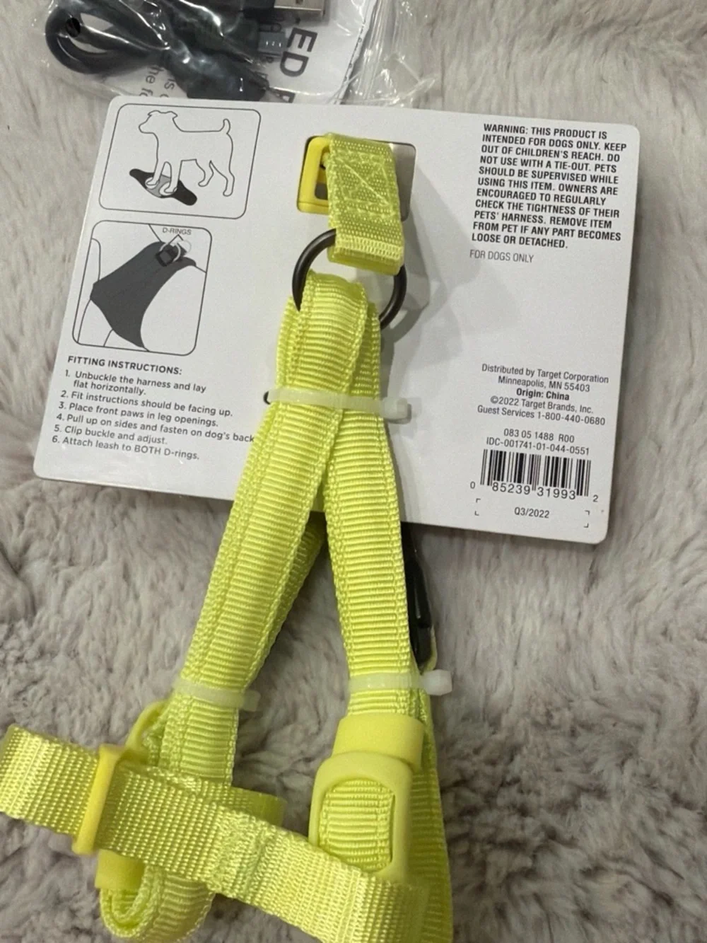 a new day Yellow Light-Up Small LED Dog Harness